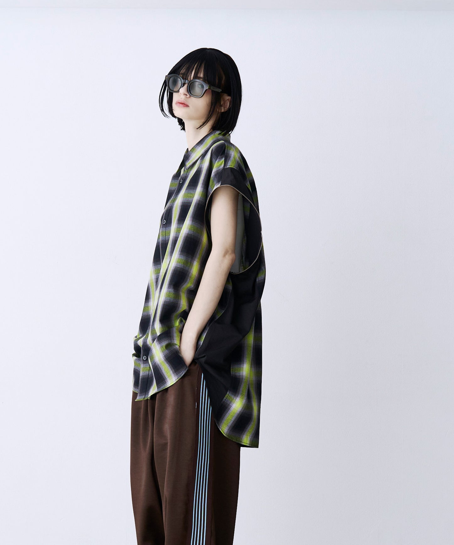 【SALE】2-ZIP CHECK H/S SHIRTS