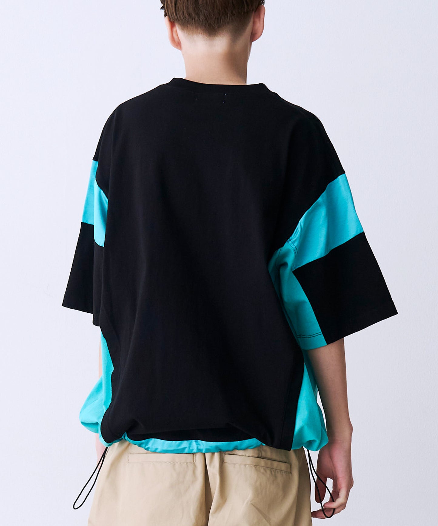 SATIN MIX BLOCK TEE