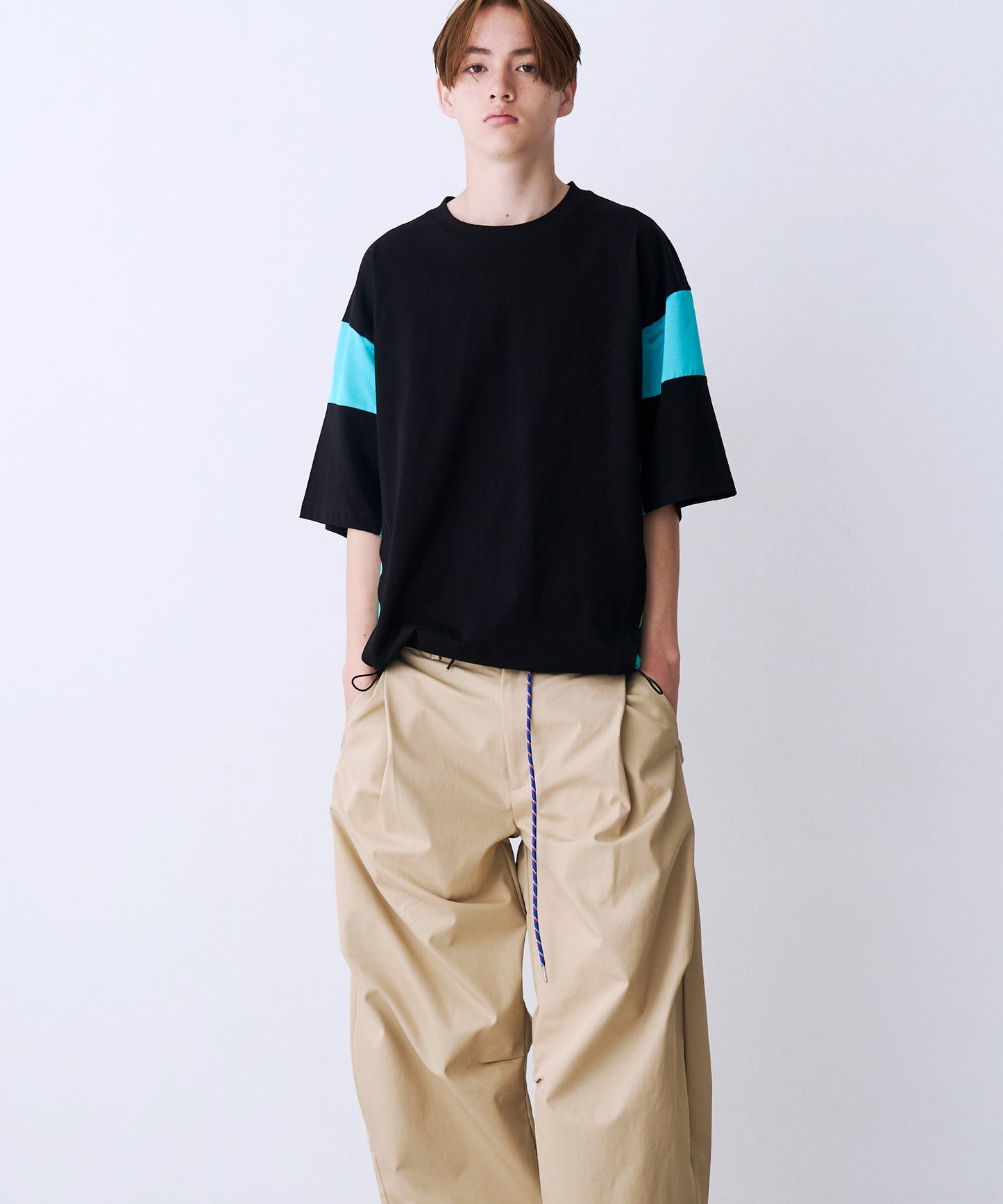 SATIN MIX BLOCK TEE