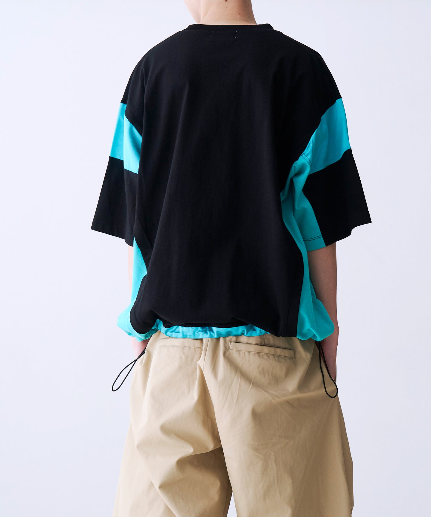 SATIN MIX BLOCK TEE