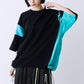 SATIN MIX BLOCK TEE