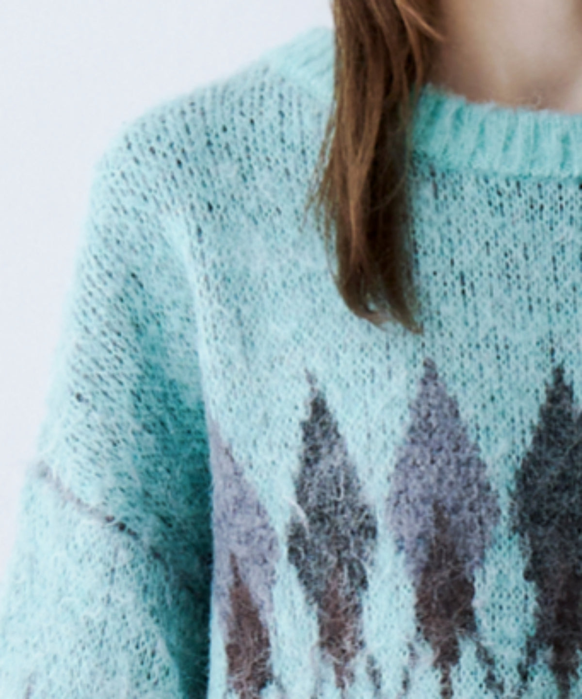 ARGYLE SHAGGY KNIT