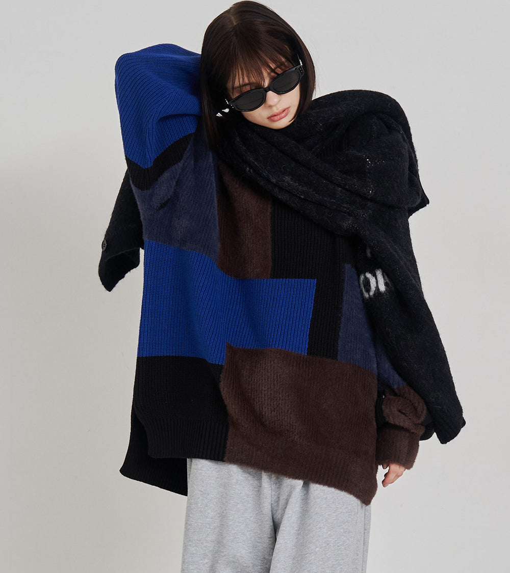 【再販 一部予約商品】MIXYARN PATCHWORK KNIT