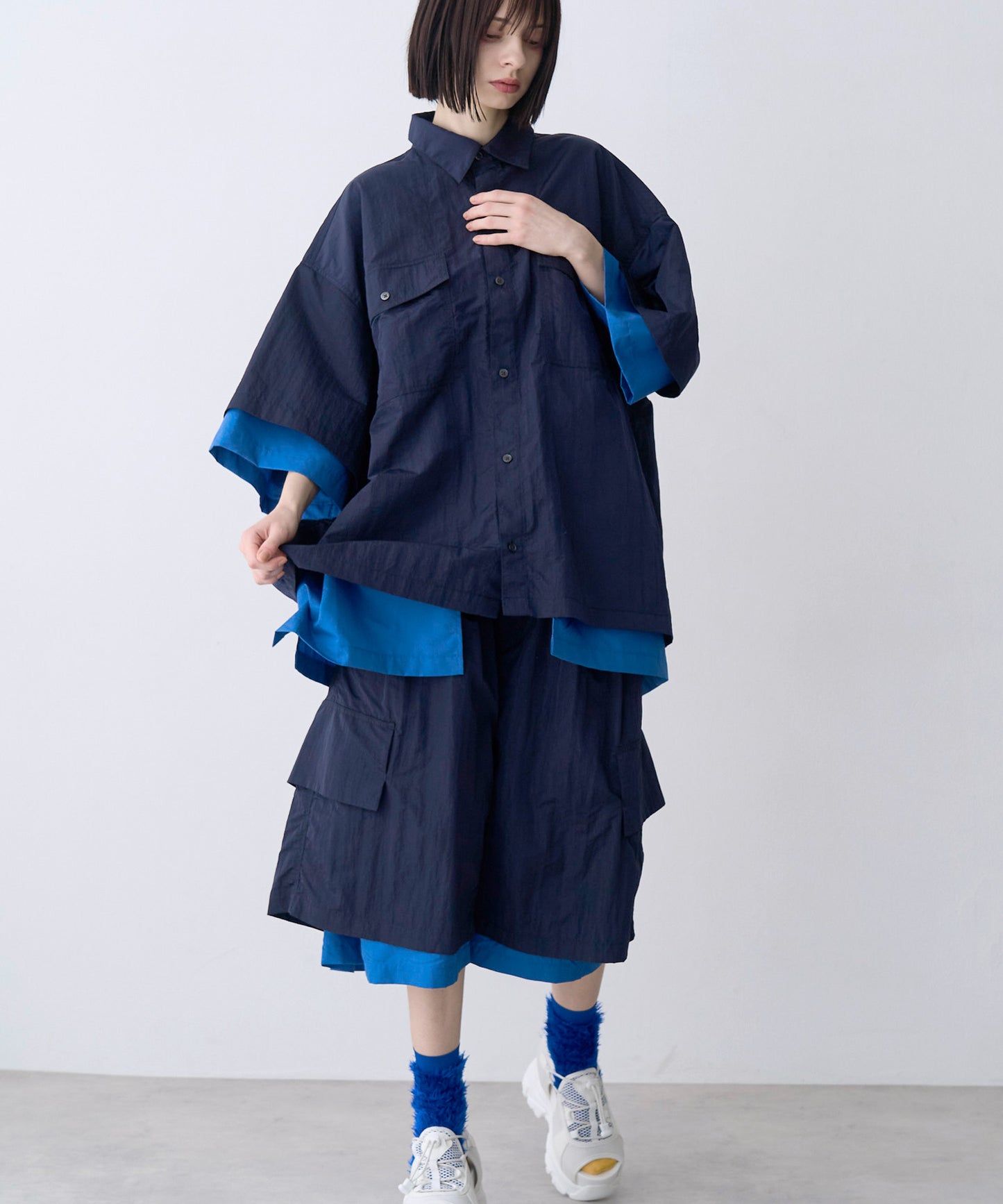 【予約商品】LAYERED H/S BOX SHIRTS