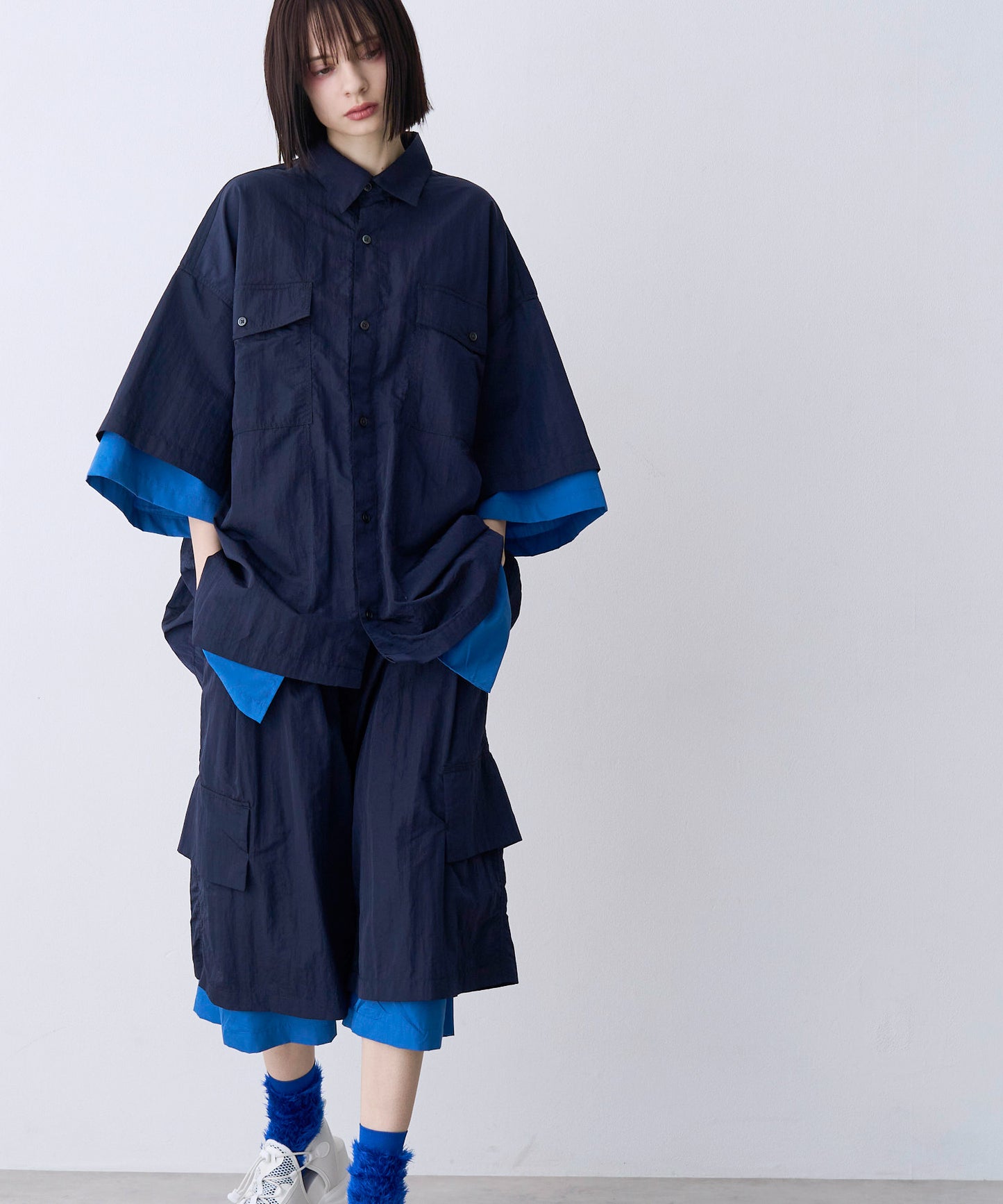 【予約商品】LAYERED H/S BOX SHIRTS