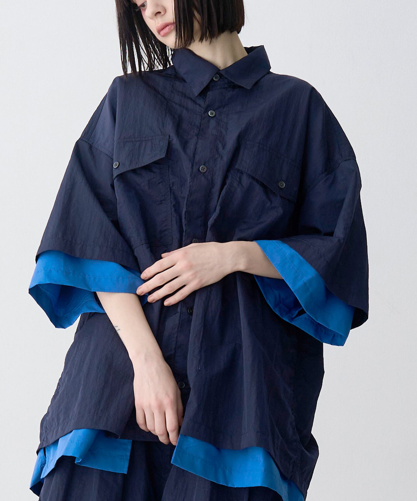 【予約商品】LAYERED H/S BOX SHIRTS