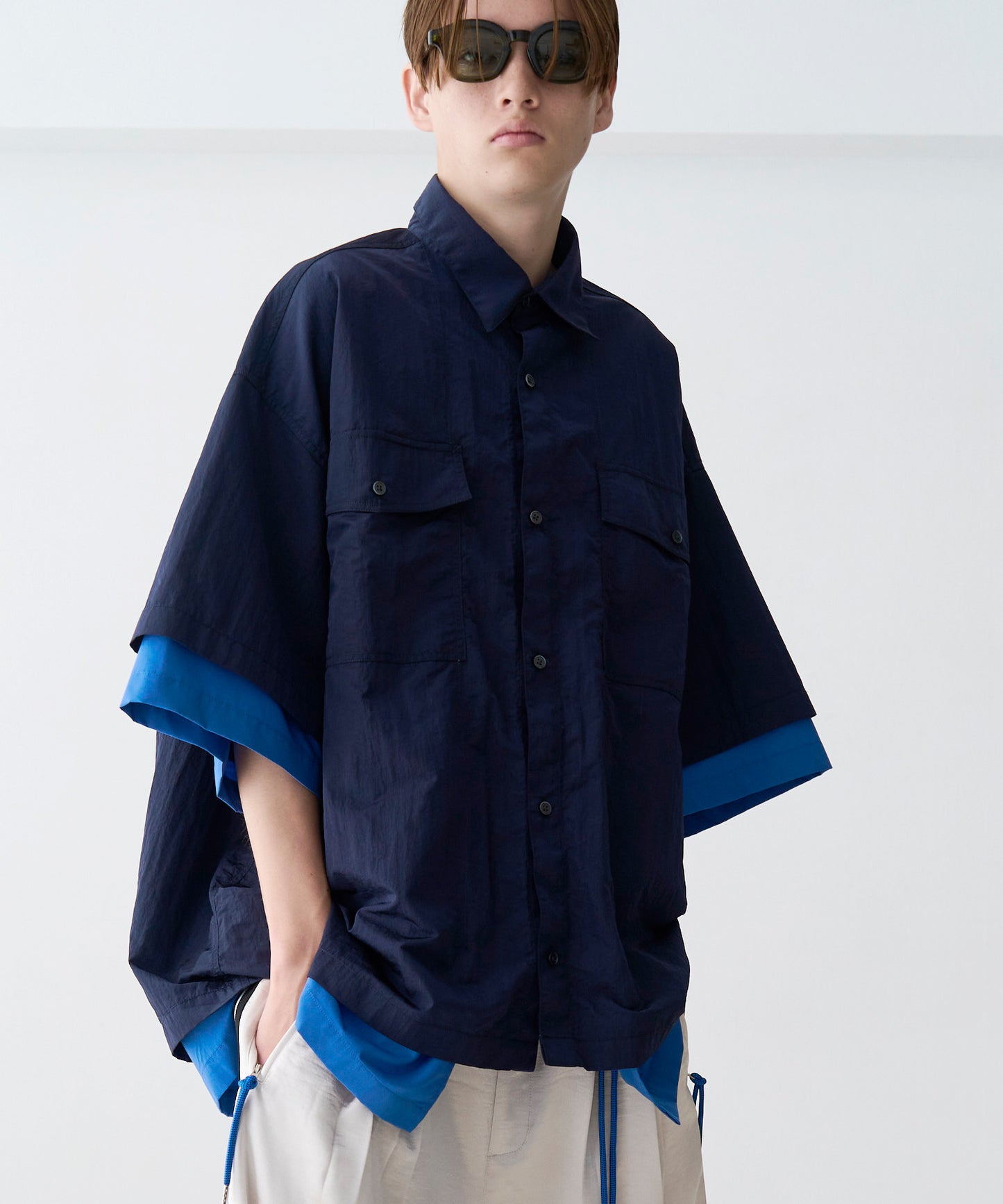 【予約商品】LAYERED H/S BOX SHIRTS