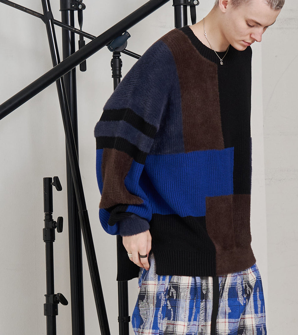 【再販 一部予約商品】MIXYARN PATCHWORK KNIT