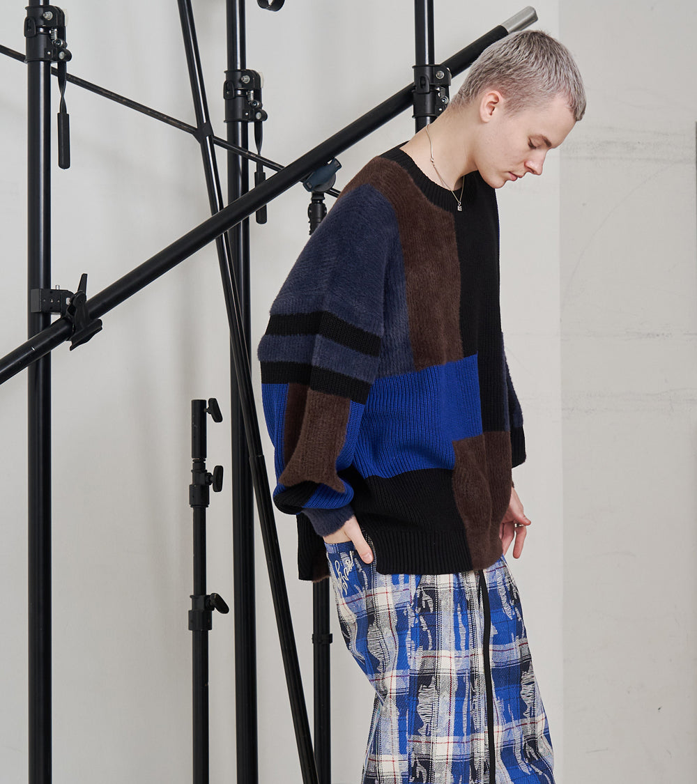 【再販 一部予約商品】MIXYARN PATCHWORK KNIT