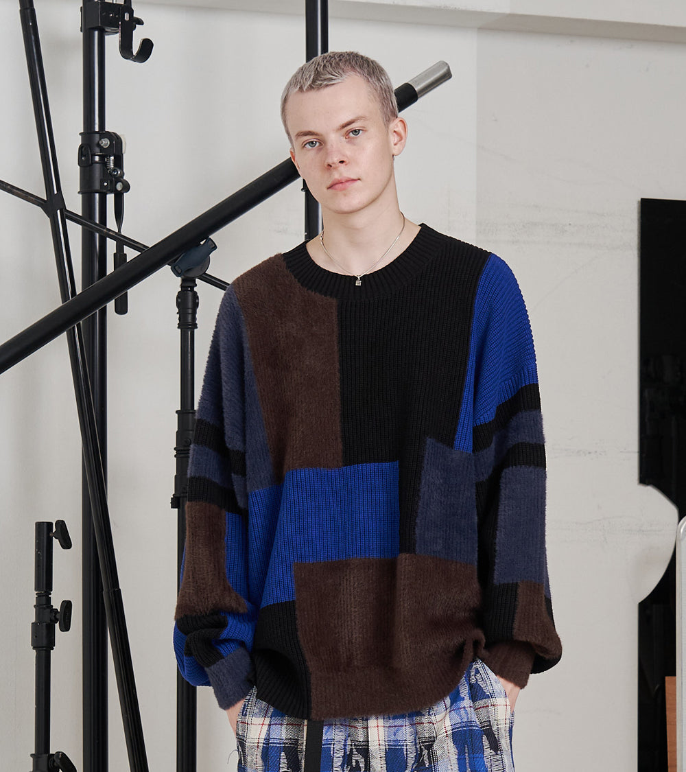 【再販 一部予約商品】MIXYARN PATCHWORK KNIT