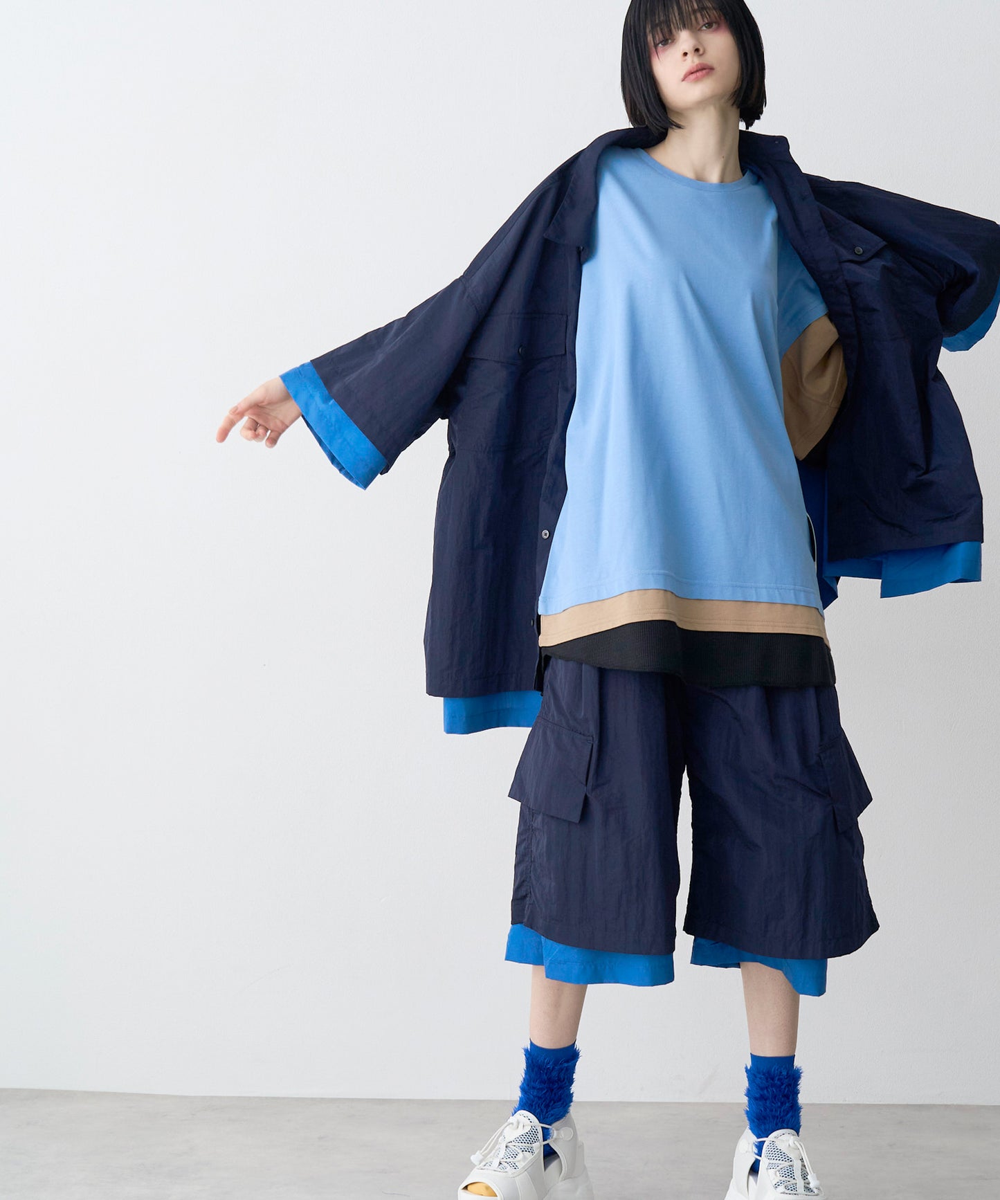 【予約商品】LAYERED H/S BOX SHIRTS