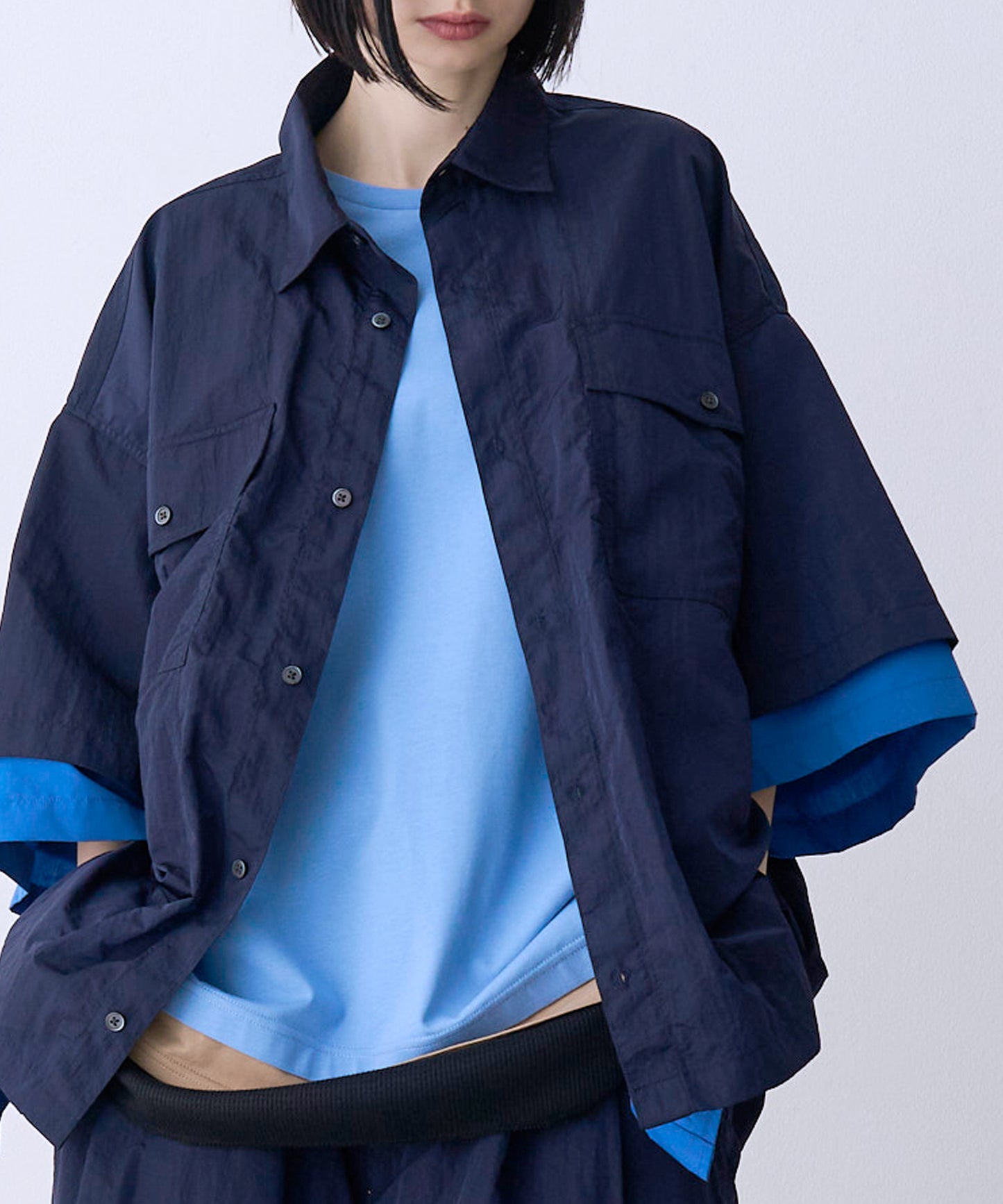 【予約商品】LAYERED H/S BOX SHIRTS