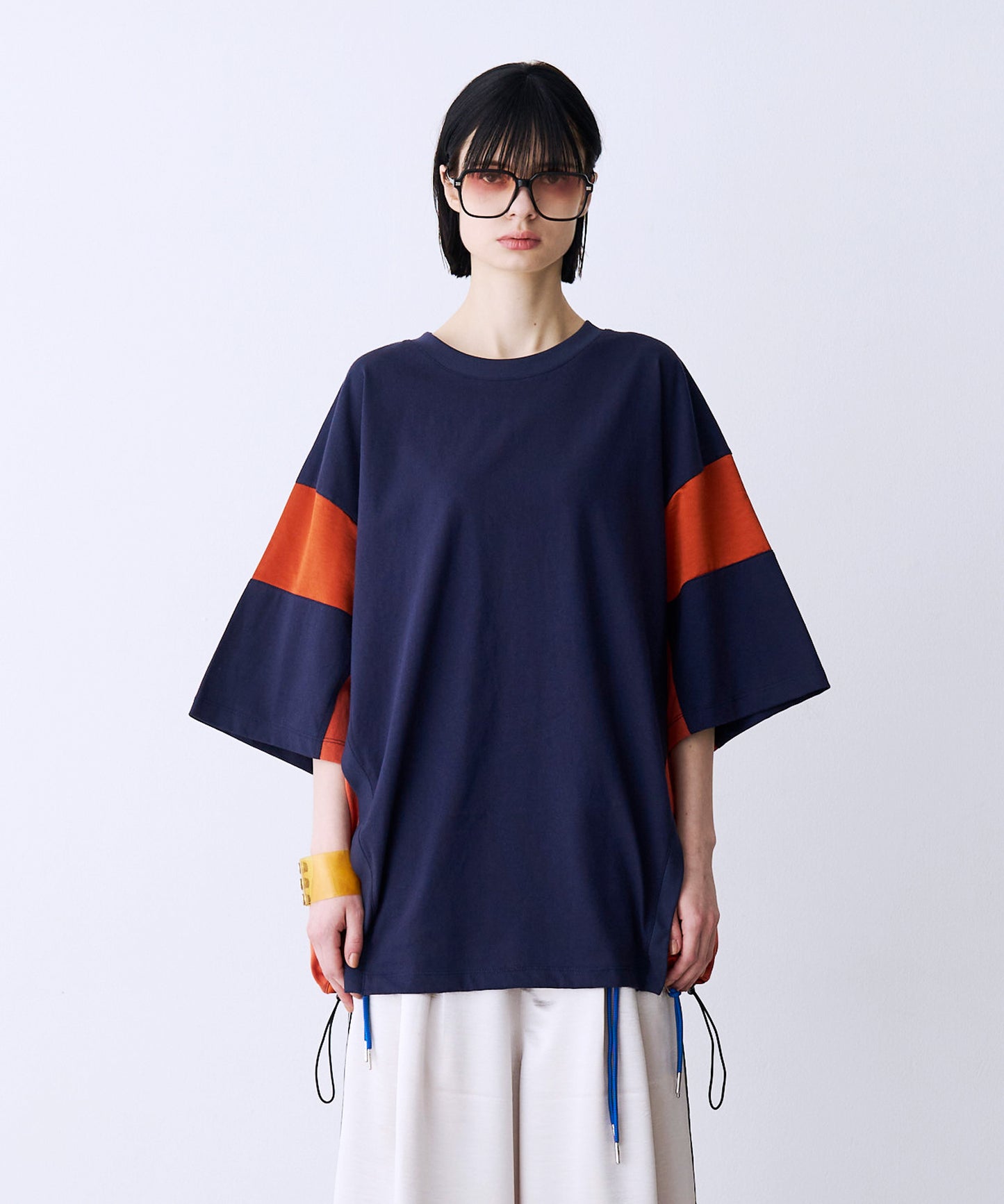 SATIN MIX BLOCK TEE