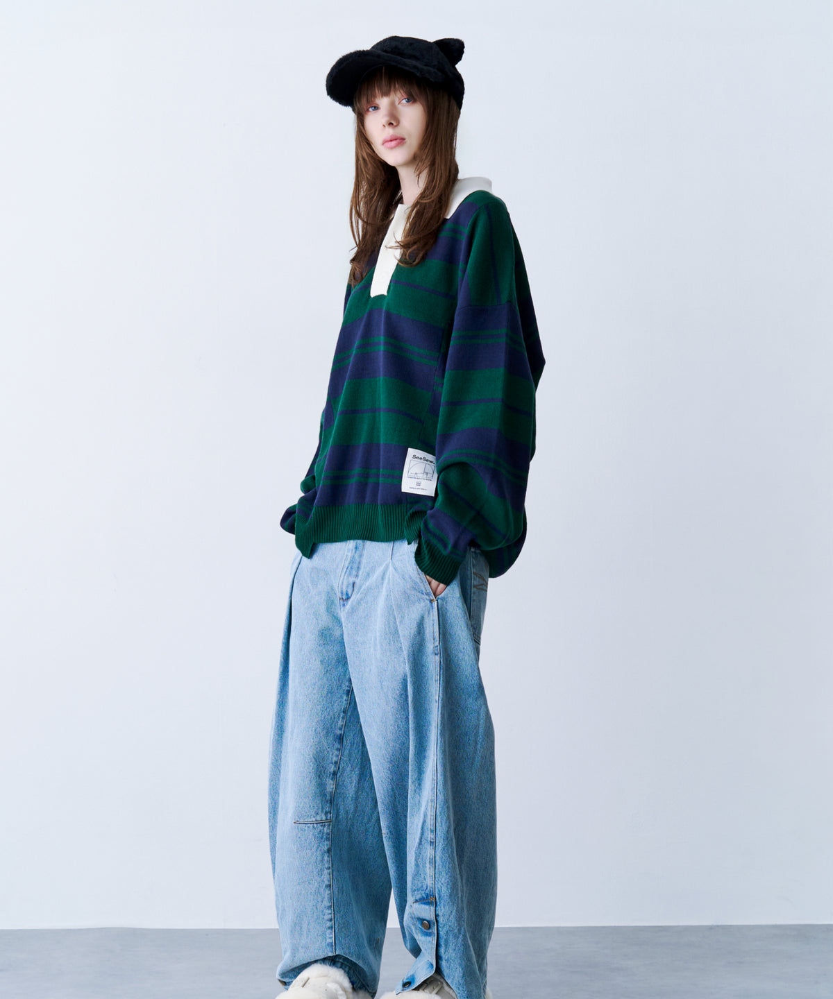 BORDER KNIT POLO