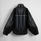 SYNTH-LETHER PIPING JACKET
