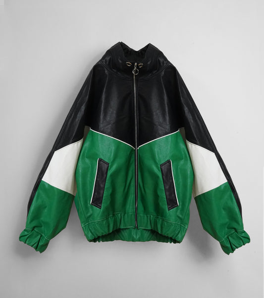 【25AW先行予約】SYNTH-LETHER PIPING JACKET