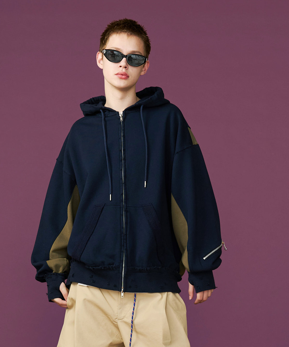 DAMAGE DESIGN ZIP HOODIE