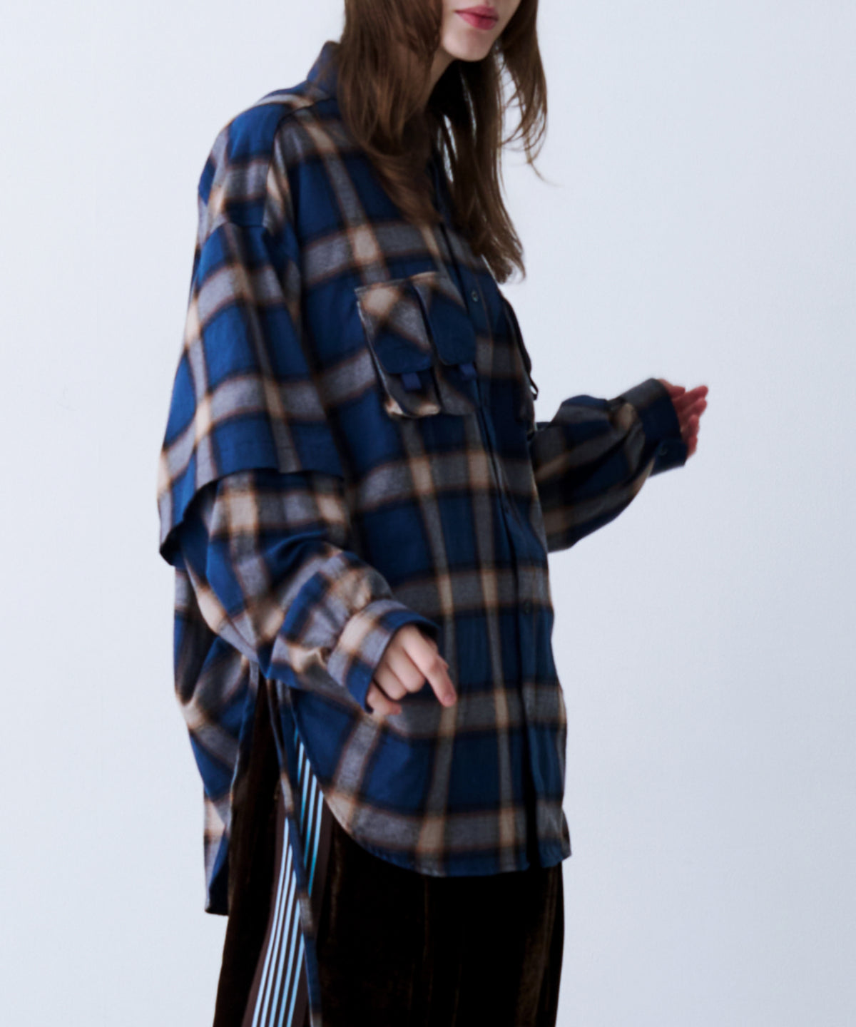 CHECK MULTI POCKET SHIRT