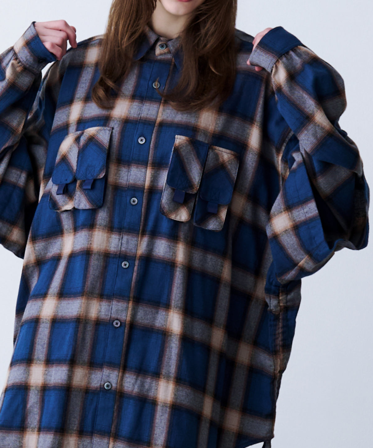 CHECK MULTI POCKET SHIRT