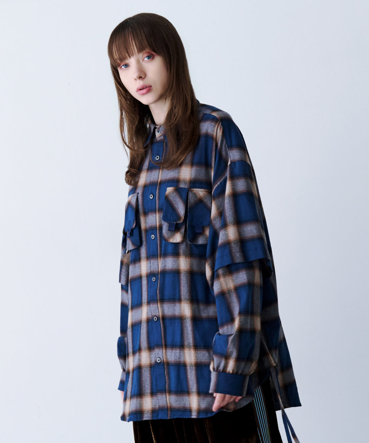 CHECK MULTI POCKET SHIRT