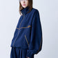 STRIPE MARKED BLOUSON with BADGE