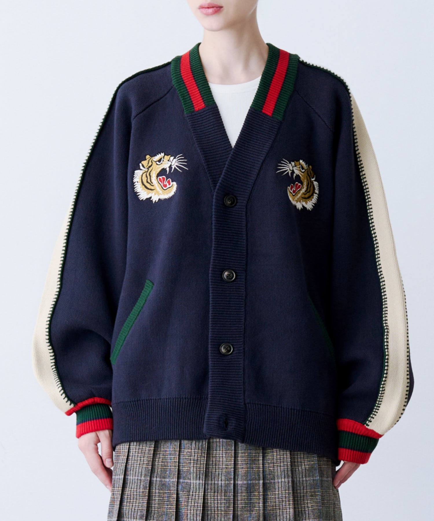 SeeSew 刺繍カーディガン 黒/白/青/赤 SKA CARDIGAN – seesew