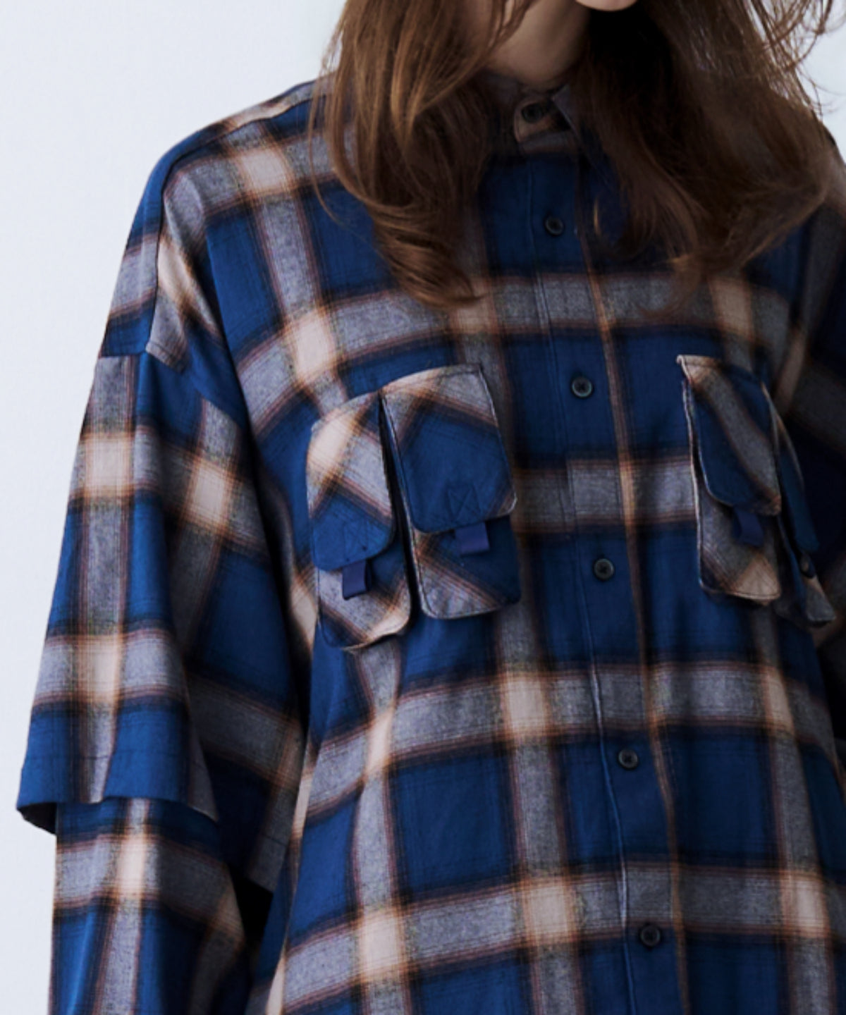 CHECK MULTI POCKET SHIRT