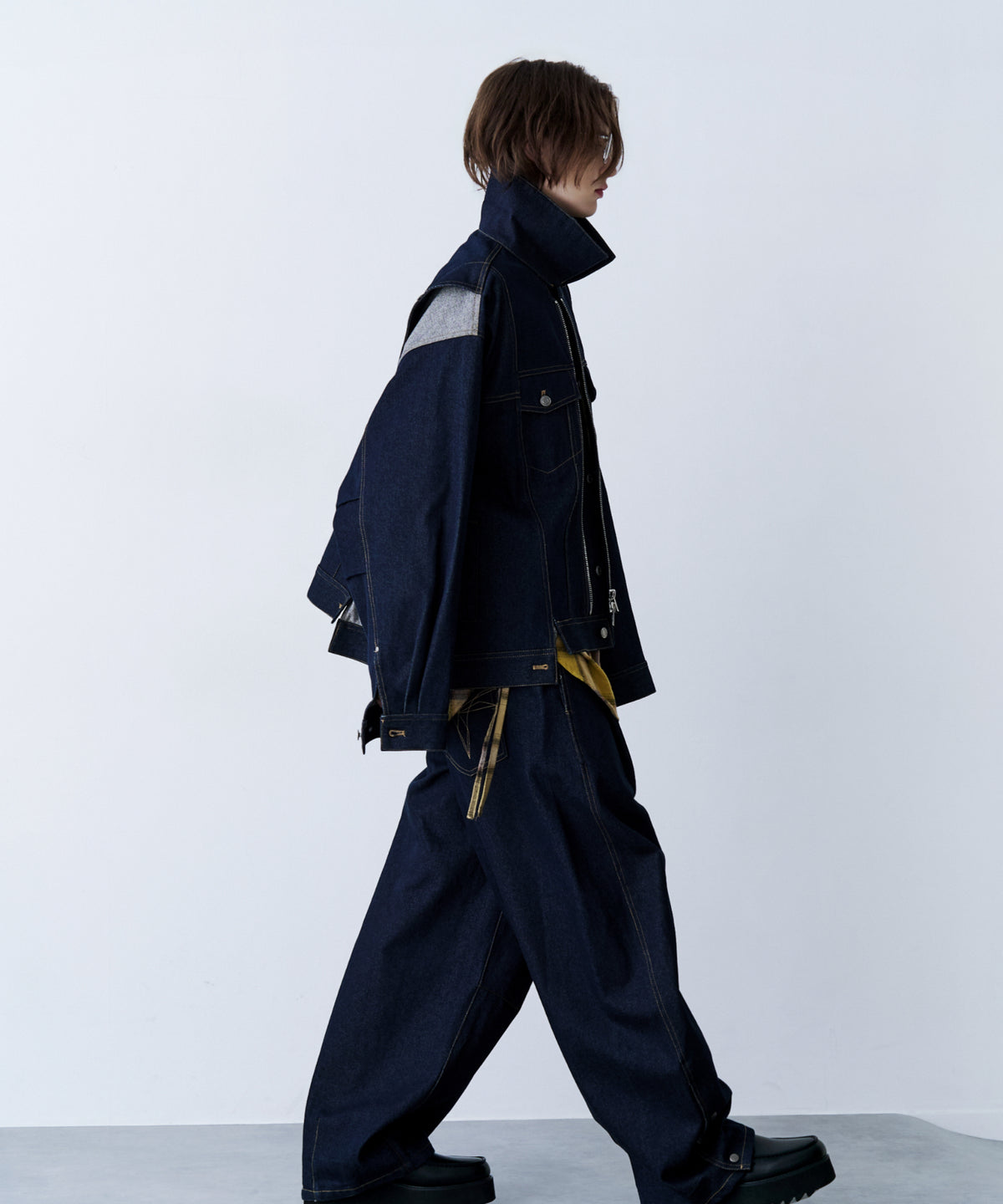 【一部予約】DENIM CURVE PANTS