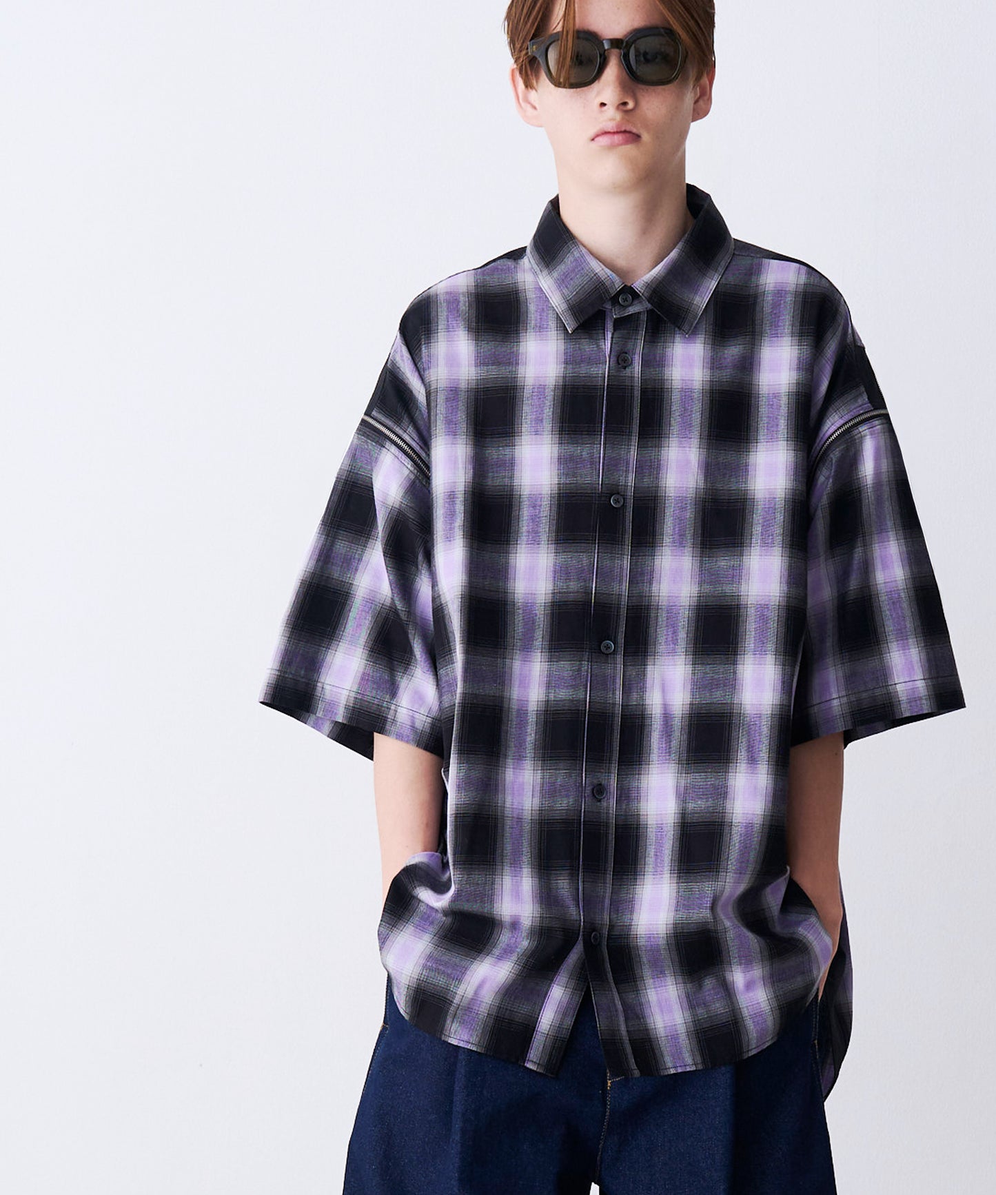 【SALE】2-ZIP CHECK H/S SHIRTS