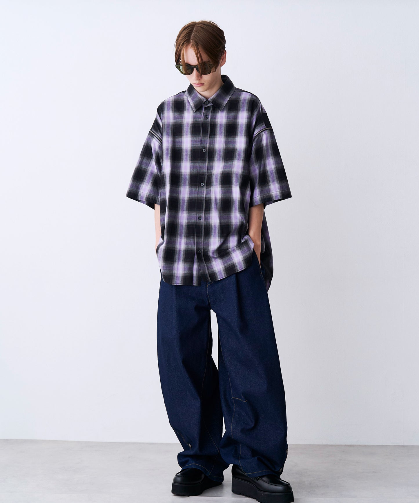 【SALE】2-ZIP CHECK H/S SHIRTS