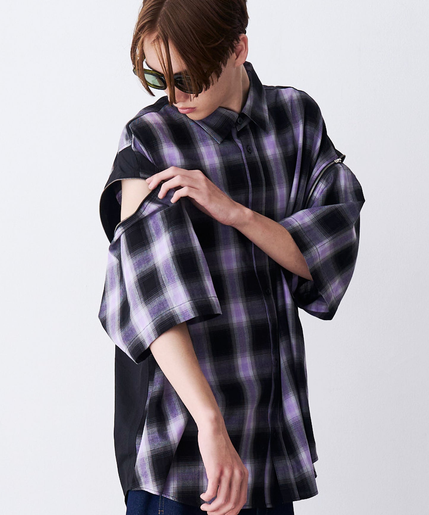 【SALE】2-ZIP CHECK H/S SHIRTS