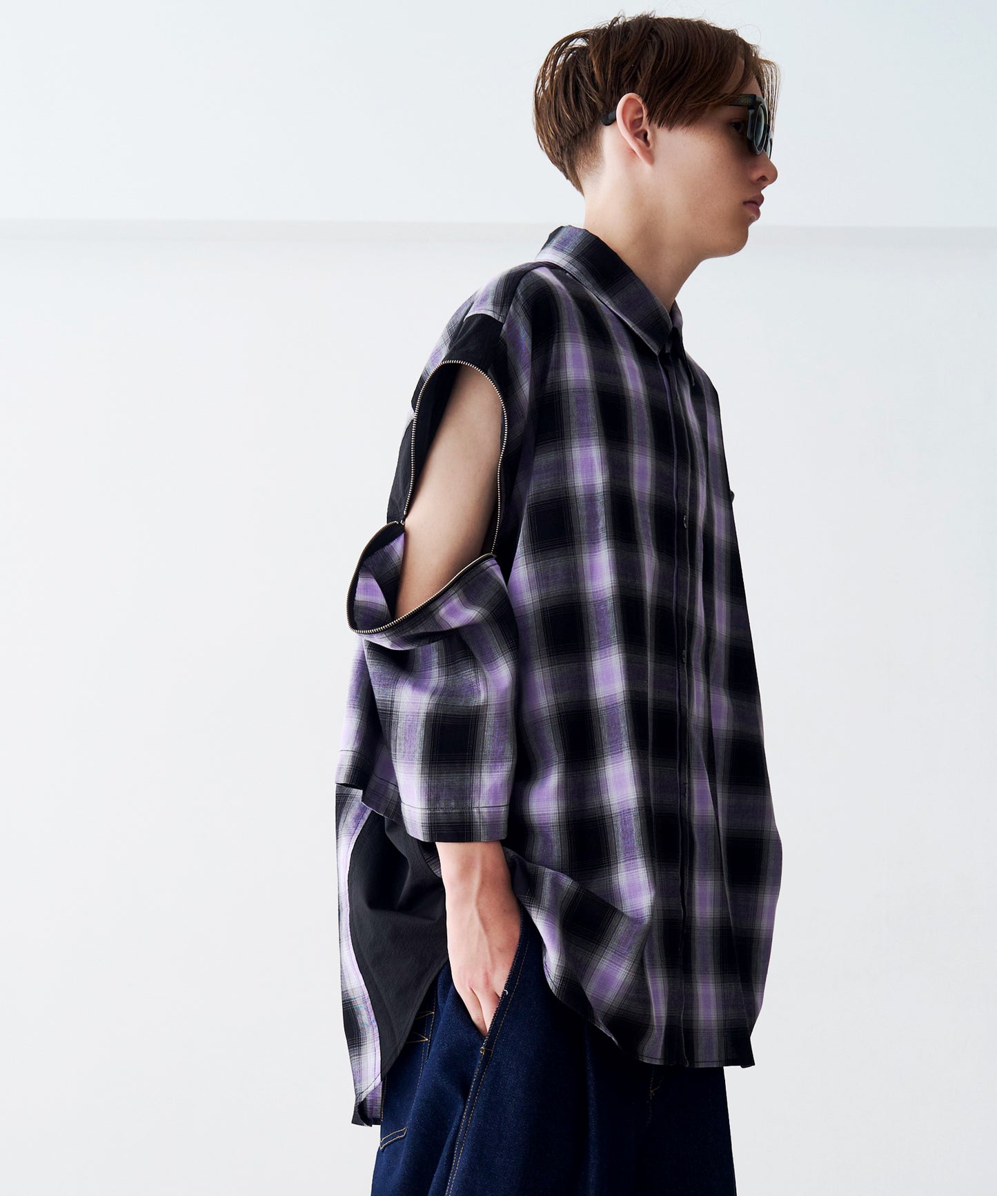 【SALE】2-ZIP CHECK H/S SHIRTS