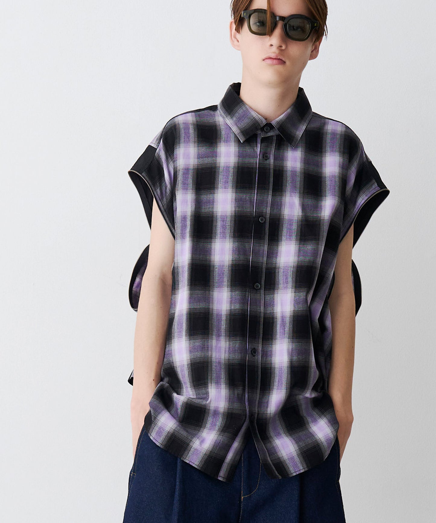 【SALE】2-ZIP CHECK H/S SHIRTS