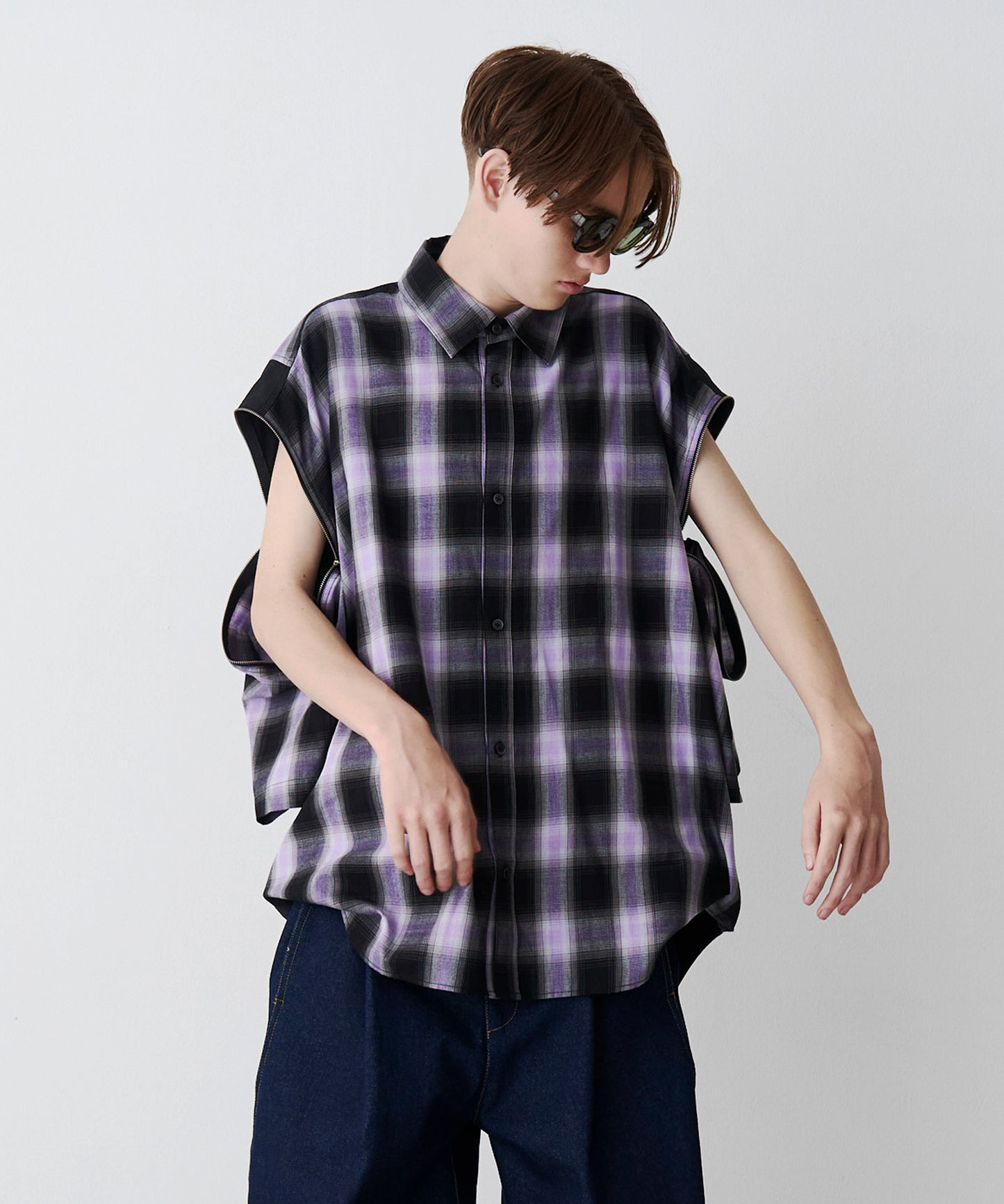 【SALE】2-ZIP CHECK H/S SHIRTS