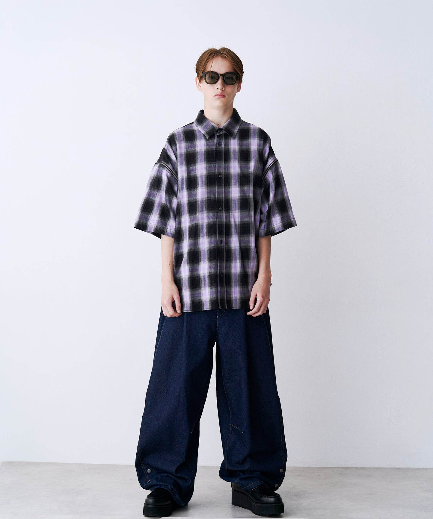 【SALE】2-ZIP CHECK H/S SHIRTS
