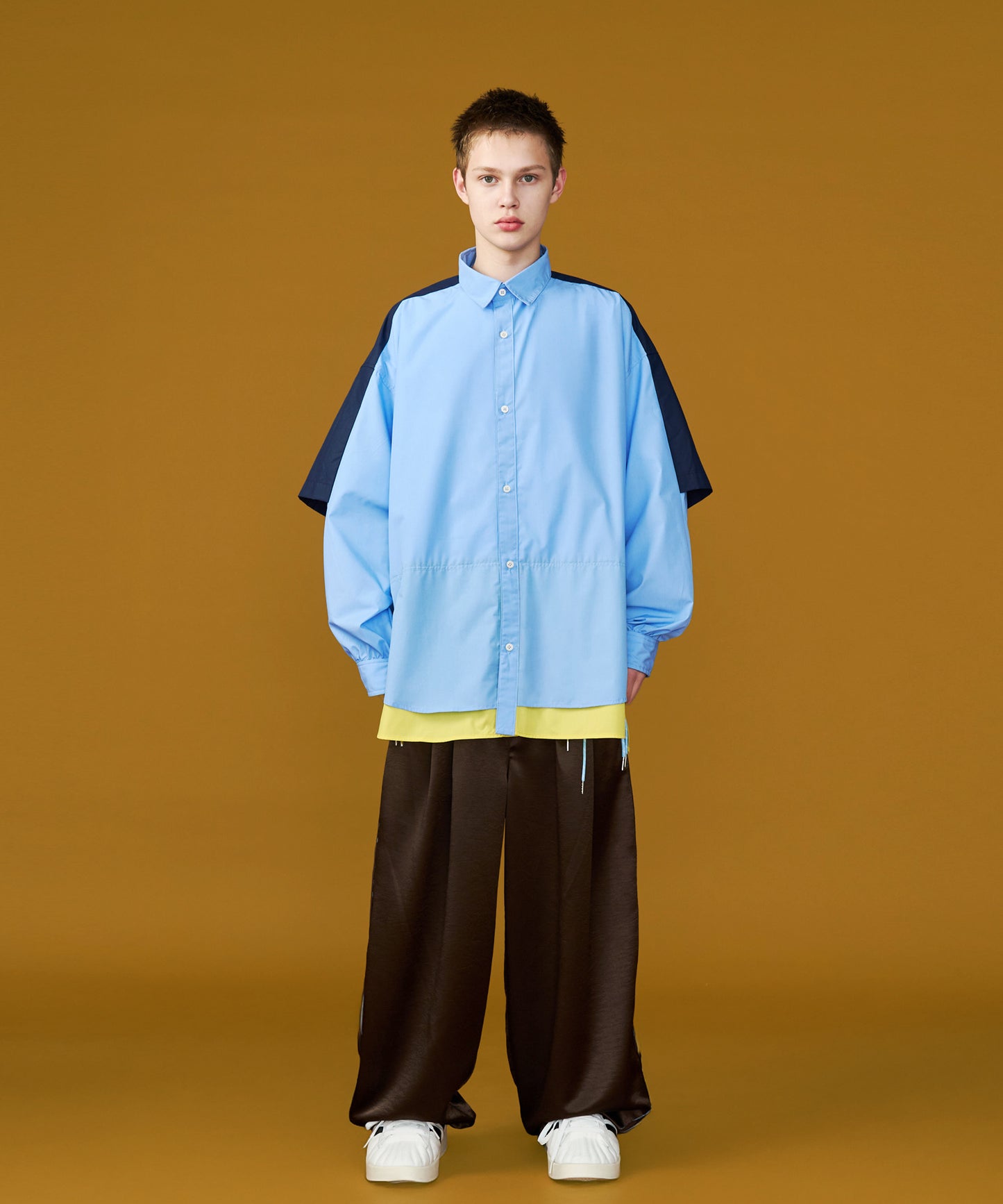 【予約商品】FAKE BLOCKING OVER SHIRTS