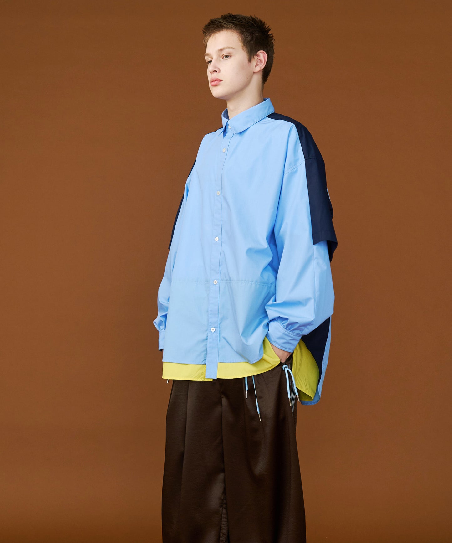 【予約商品】FAKE BLOCKING OVER SHIRTS