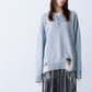 GRUNGE DAMAGE PRINT KNIT