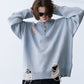 GRUNGE DAMAGE PRINT KNIT