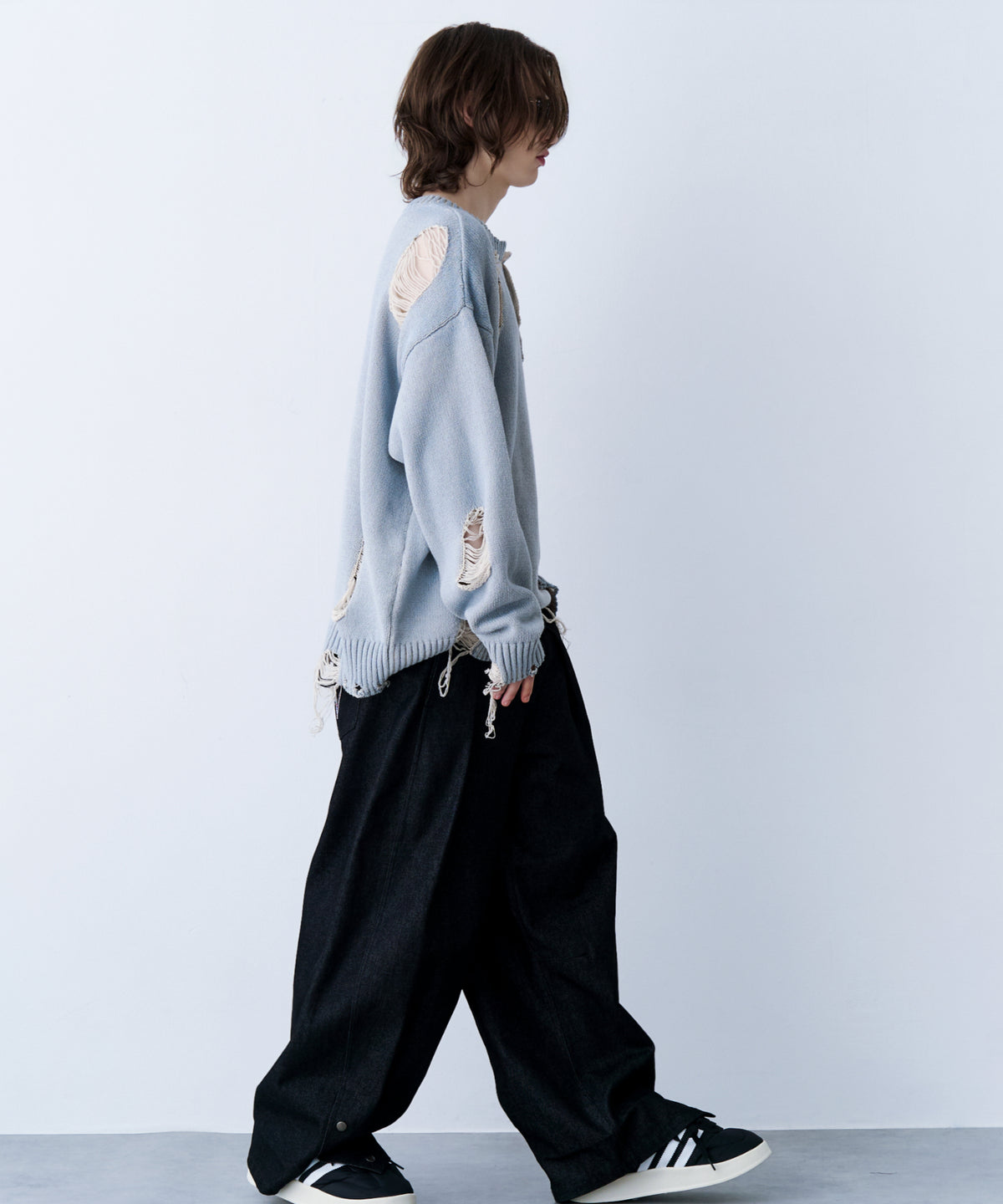 GRUNGE DAMAGE PRINT KNIT