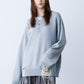 GRUNGE DAMAGE PRINT KNIT