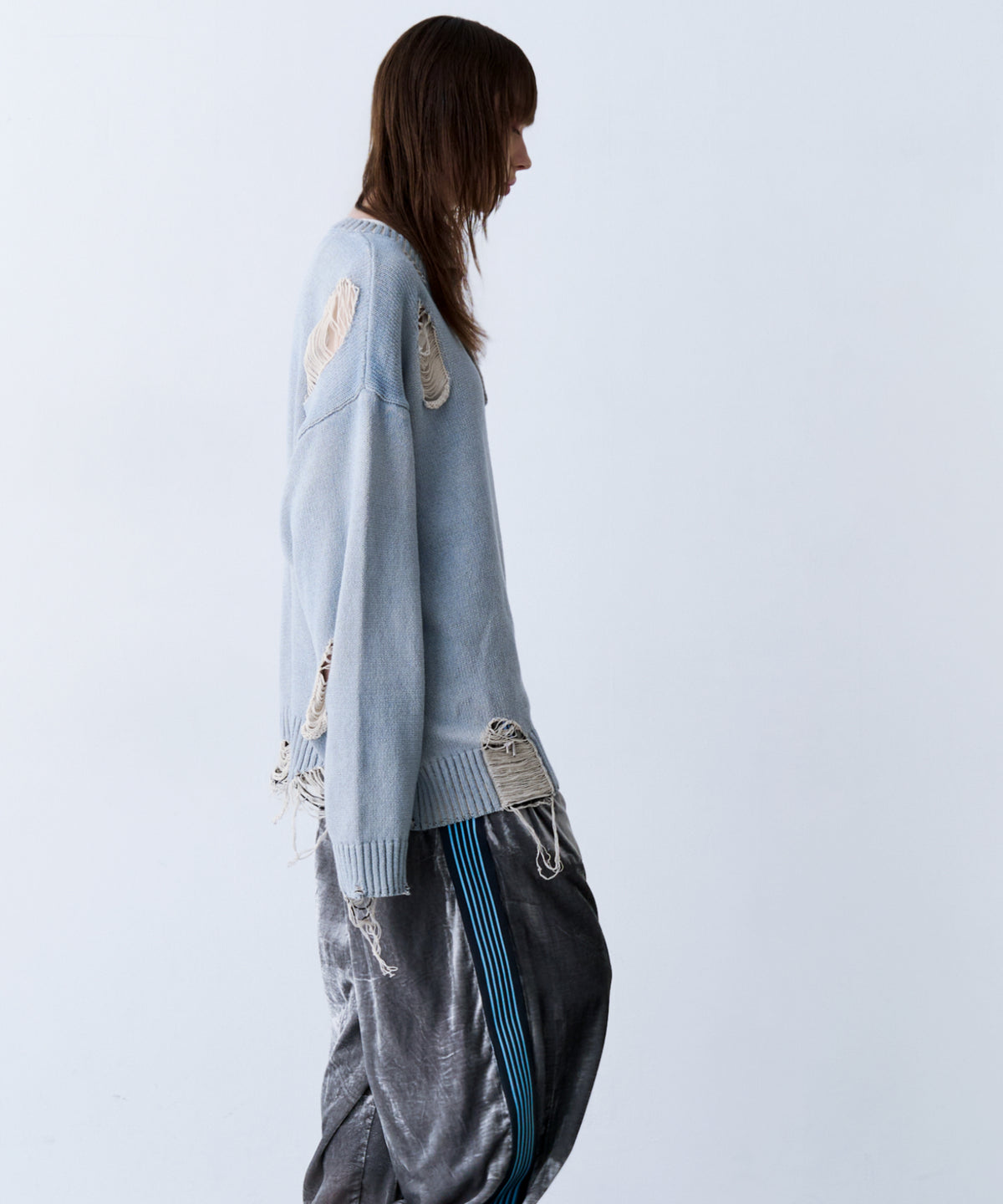 GRUNGE DAMAGE PRINT KNIT