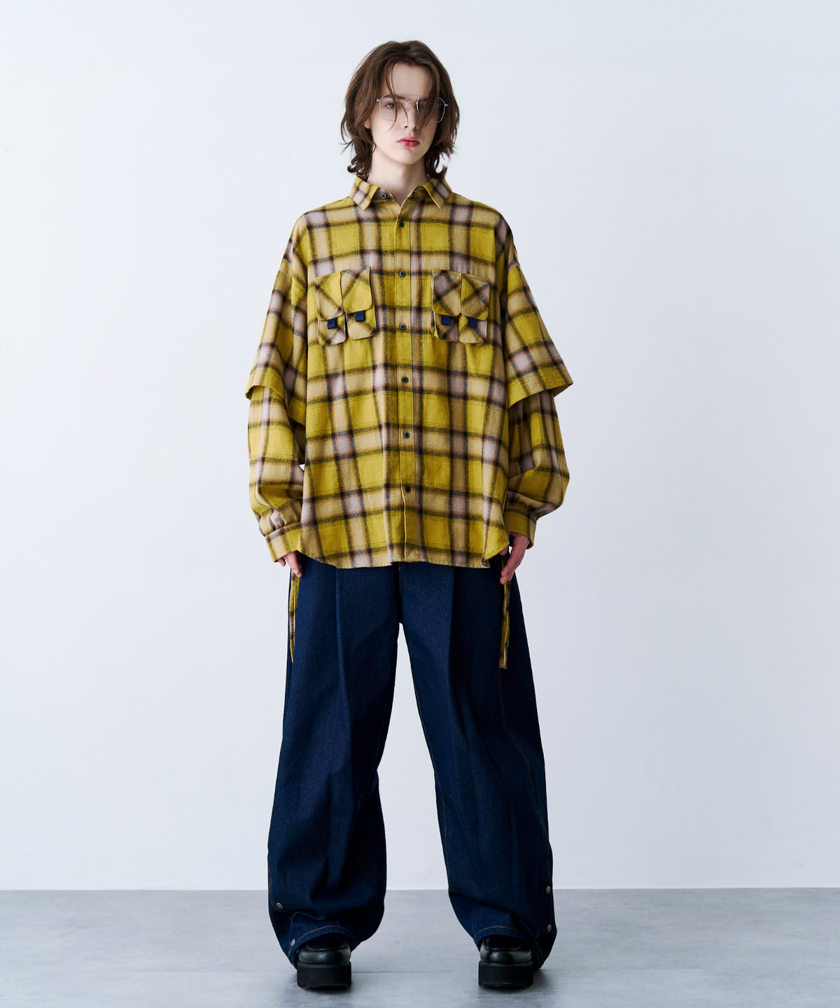 CHECK MULTI POCKET SHIRT