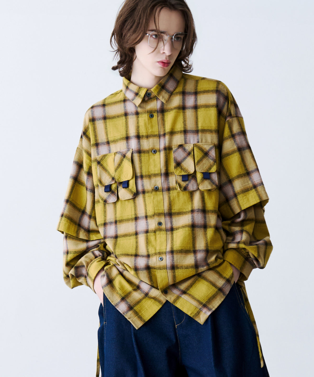 CHECK MULTI POCKET SHIRT