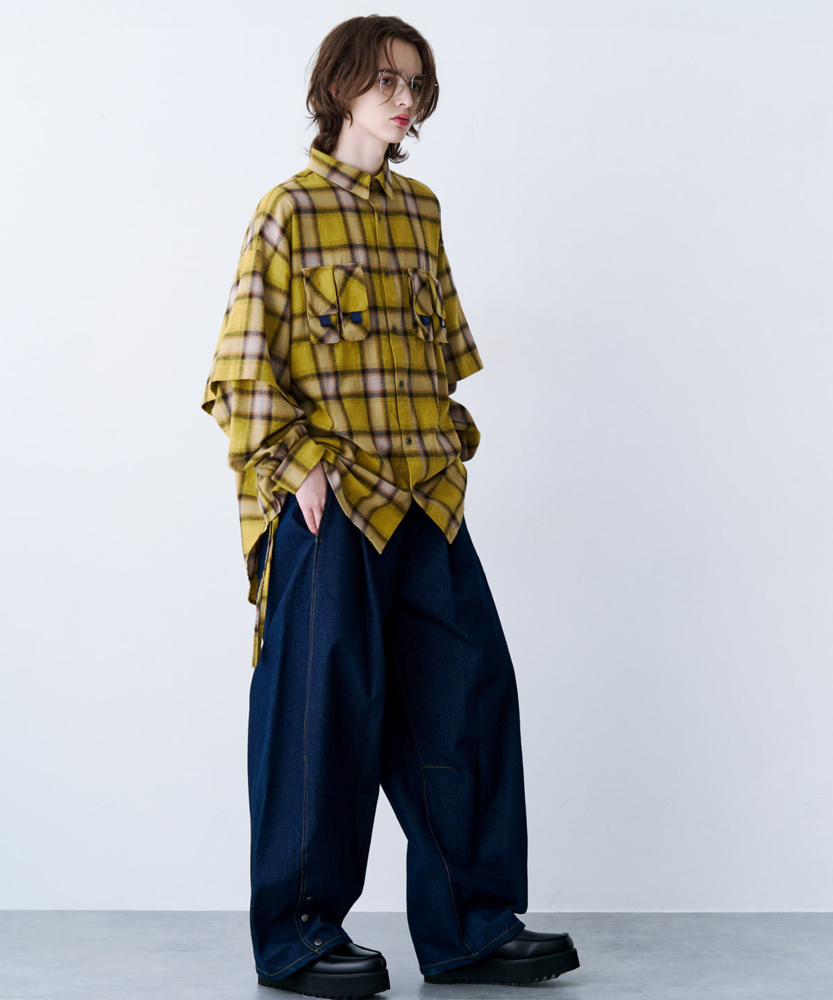 CHECK MULTI POCKET SHIRT