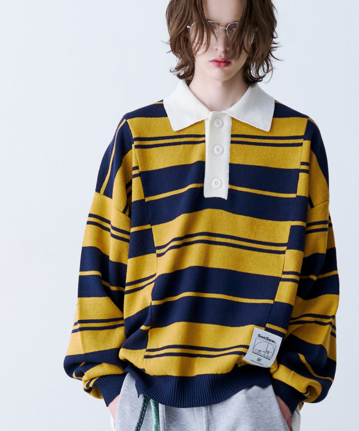 BORDER KNIT POLO