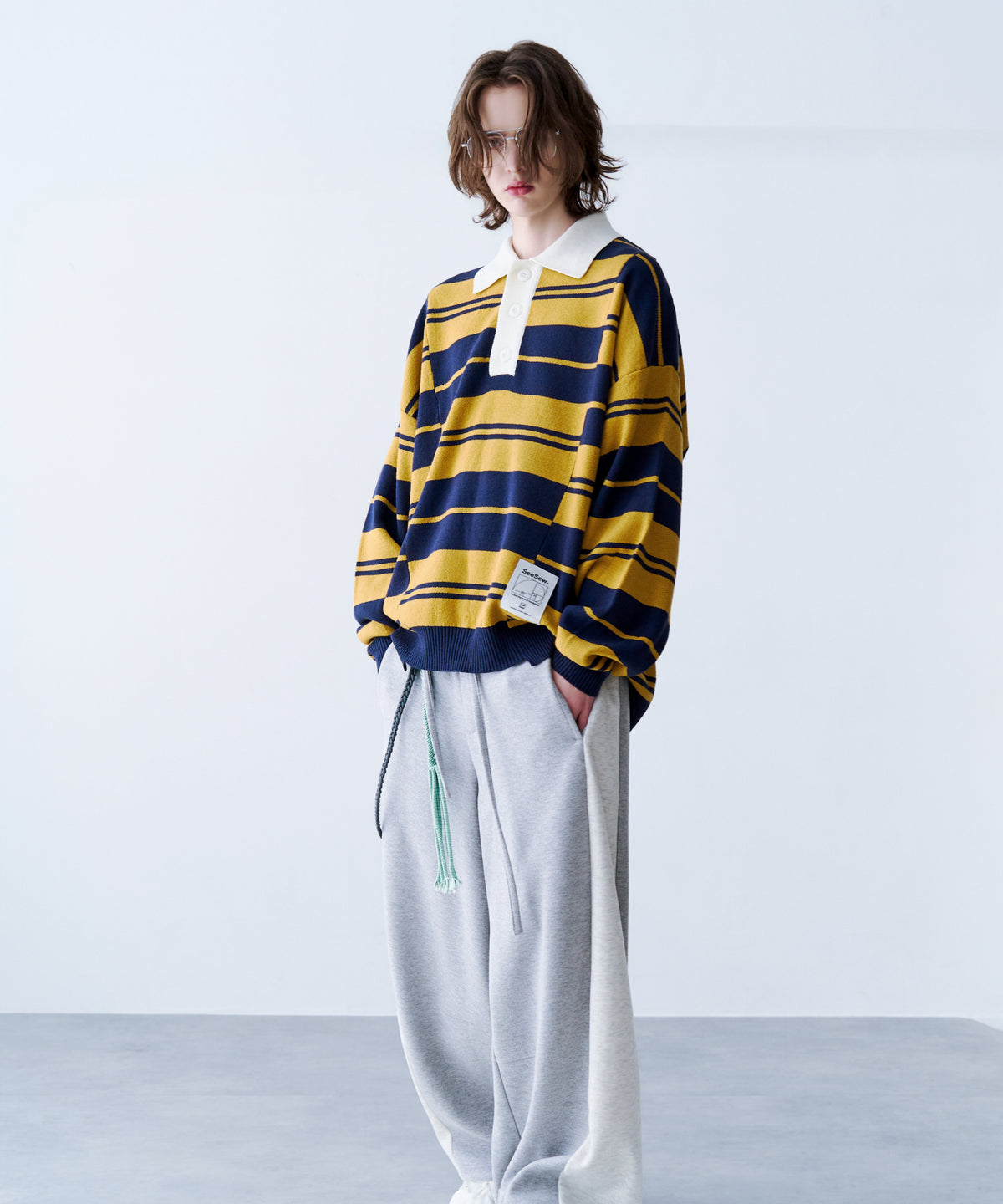 BORDER KNIT POLO