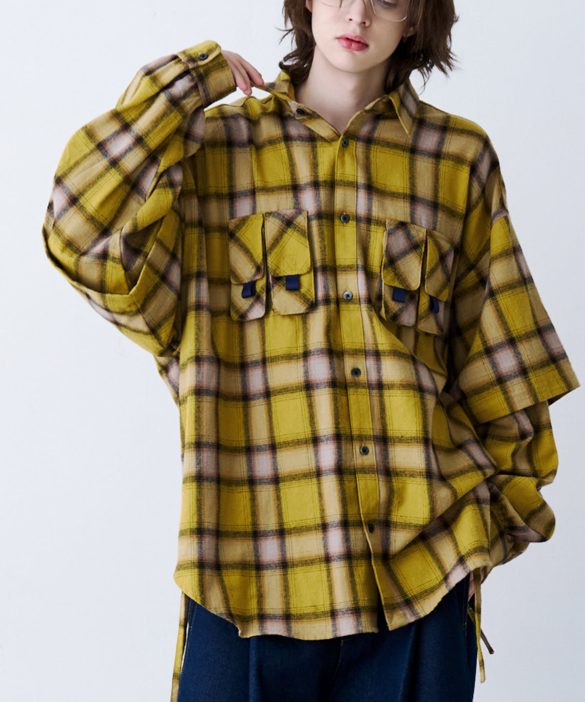 CHECK MULTI POCKET SHIRT